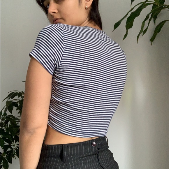American Apparel stripped cotton crop top - Picture 2 of 2